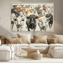 Farmhouse Wall Art | Western Longhorn Cattle Canvas Print | by MyGreatCanvas | Canvas Wall Art Prints | Photo Prints & Wall Decor