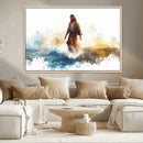 Watercolor Jesus Walking Wall Art Print, Jesus Water Canvas