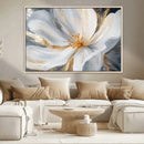 White and Gold Floral Canvas Wall Art - Framed and Ready to by MyGreatCanvas | Canvas Wall Art Prints | Photo Prints & Wall Decor