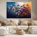 Vibrant Abstract Fish Swarm Art – Colorful Fish Inspired