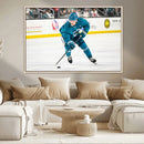 San Jose Sharks Ice Hockey Player Wall Art Canvas Print