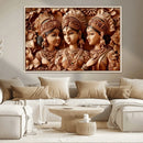 Indian Woman Statue Wall Art Canvas Print