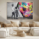 Banksy Print - Street Art Canvas Wall Art - Kids Revealing