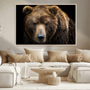 Grizzly Brown Bear Canvas Wall Art, Wildlife Animal Canvas