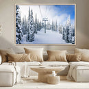 Winter Ski Lift Wall Art Print - Landscape Wall Art | Snowy