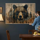 Abstract 399 Bear Wall Art | Rustic Cabin Wall Decor with