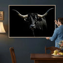 Texas Black Longhorn Bull Wall Art Canvas Print - Western by MyGreatCanvas | Canvas Wall Art Prints | Photo Prints & Wall Decor