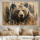 Majestic Grizzly 399 Bear Wall Art | 3-Panel Rustic Canvas