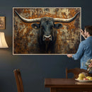 Longhorn Texas Cow Bull Wall Art | Rustic Farmhouse Canvas by MyGreatCanvas | Canvas Wall Art Prints | Photo Prints & Wall Decor