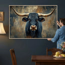 Texas Western Wall Art Canvas Print - Abstract Cow Longhorn by MyGreatCanvas | Canvas Wall Art Prints | Photo Prints & Wall Decor