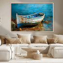 Vintage Boat on Tranquil Waters | Coastal Wall Art for