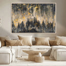 Golden Forest Abstract Wall Art | Dark Forest with Gold