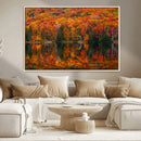 Fall Foliage Wall Art - Autumn Reflection Canvas Print,