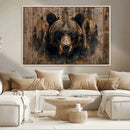 Rustic Grizzly 399 Wall Art | Triptych Canvas Print | Rustic