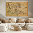 Middle Earth Map Canvas Wall Art – Vintage Fantasy Map