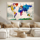 World Map Canvas Print – Framed Travel Map Wall Art for by MyGreatCanvas | Canvas Wall Art Prints | Photo Prints & Wall Decor