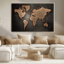 World Map Canvas Print – Framed Travel Map Wall Art for