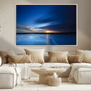 Blue Sunset Ocean Canvas Wall Art Print – Serene Coastal by MyGreatCanvas | Canvas Wall Art Prints | Photo Prints & Wall Decor