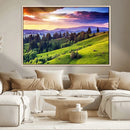 Green Hills and Sunset Wall Art Print - Scenic Landscape by MyGreatCanvas | Canvas Wall Art Prints | Photo Prints & Wall Decor