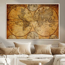 Vintage World Map Canvas Print – Antique Push Pin Travel by MyGreatCanvas | Canvas Wall Art Prints | Photo Prints & Wall Decor