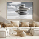 Still Life Black and White Zen Stones Wall Art Canvas,