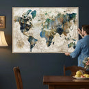 Framed Vintage World Map Wall Art – Abstract Map Canvas by MyGreatCanvas | Canvas Wall Art Prints | Photo Prints & Wall Decor