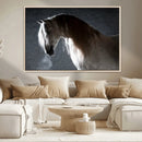 Large Wall Art Cream Colored Horse on Grey Background Canvas