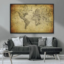 Push Pin World Map Canvas Print – Travel Tracker Wall Art