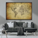 Push Pin World Map Canvas Print – Travel Tracker Wall Art
