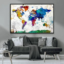 World Map Canvas Print – Detailed Map of the World Wall Art