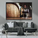 Wine and Barrel Wall Art Canvas Print by MyGreatCanvas | Canvas Wall Art Prints | Photo Prints & Wall Decor