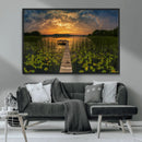 Lake and Flower Wall Art Canvas Print