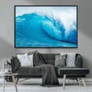 Big Ocean Surfing Wave Wall Art Canvas Print