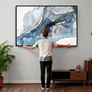 Abstract Art Print - Blue Abstract Canvas Wall Art Print