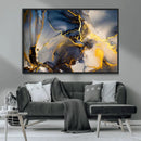 Large Abstract Wall Art Print -  Gold and Blue Abstract