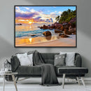 Tropical Island Beach Sunset Canvas Print