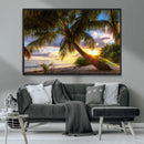 Tropical Island Sunset on the Beach Palms Wall Art Canvas by MyGreatCanvas | Canvas Wall Art Prints | Photo Prints & Wall Decor