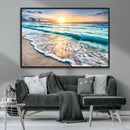Sunset Beach Waves Canvas Wall Art – 5-Panel Ocean Sunset by MyGreatCanvas | Canvas Wall Art Prints | Photo Prints & Wall Decor