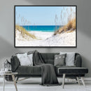 Serene Coastal Dune Path with Ocean View, 3-Panel Beach