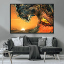 Surf Wave Sunset Canvas Wall Art Print, 3-Panel Ocean by MyGreatCanvas | Canvas Wall Art Prints | Photo Prints & Wall Decor