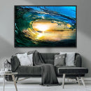 Ocean Wave at Sunset Canvas Art, Large Wall Print of Vibrant