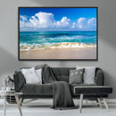 Tropical Beach 3-Panel Canvas Wall Art – Serene Ocean Waves