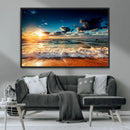 Golden Hour Sunset Over Ocean Waves Wall Art Canvas Print | by MyGreatCanvas | Canvas Wall Art Prints | Photo Prints & Wall Decor