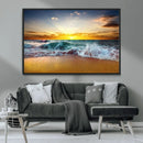 Golden Sunset Ocean Waves Wall Art Canvas Print – Multi by MyGreatCanvas | Canvas Wall Art Prints | Photo Prints & Wall Decor