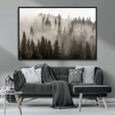 Foggy Mountain Wall Art | 3-Panel Foggy Forest and Mountain