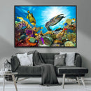 Aquatic Life Sea Turtles Fish Wall Art Canvas Print