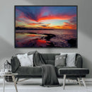 Glorious Sunset on The Beach Wall Art Canvas Print