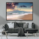 Cloudy Weather Beach Sunset Canvas Print | Sunrise Wall Art by MyGreatCanvas | Canvas Wall Art Prints | Photo Prints & Wall Decor