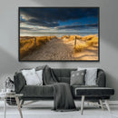 Ocean Beach Dark Clouds Wall Art Canvas Print