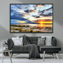 Sunset On The Ocean Wall Art Canvas Print
